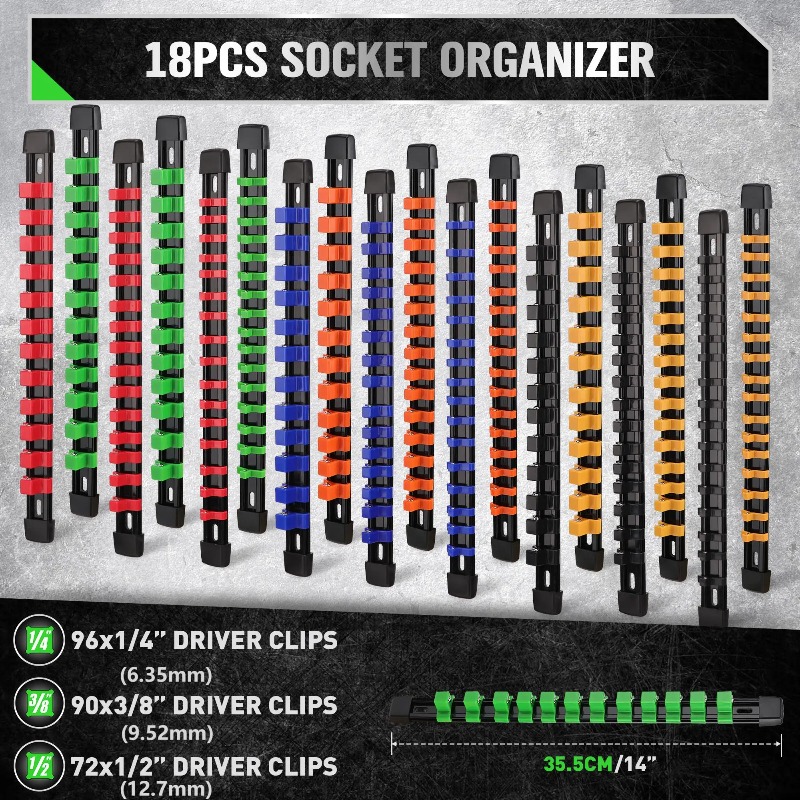 18-Piece Socket Organizer Set  - Tool Chest Cabinet recension och pris