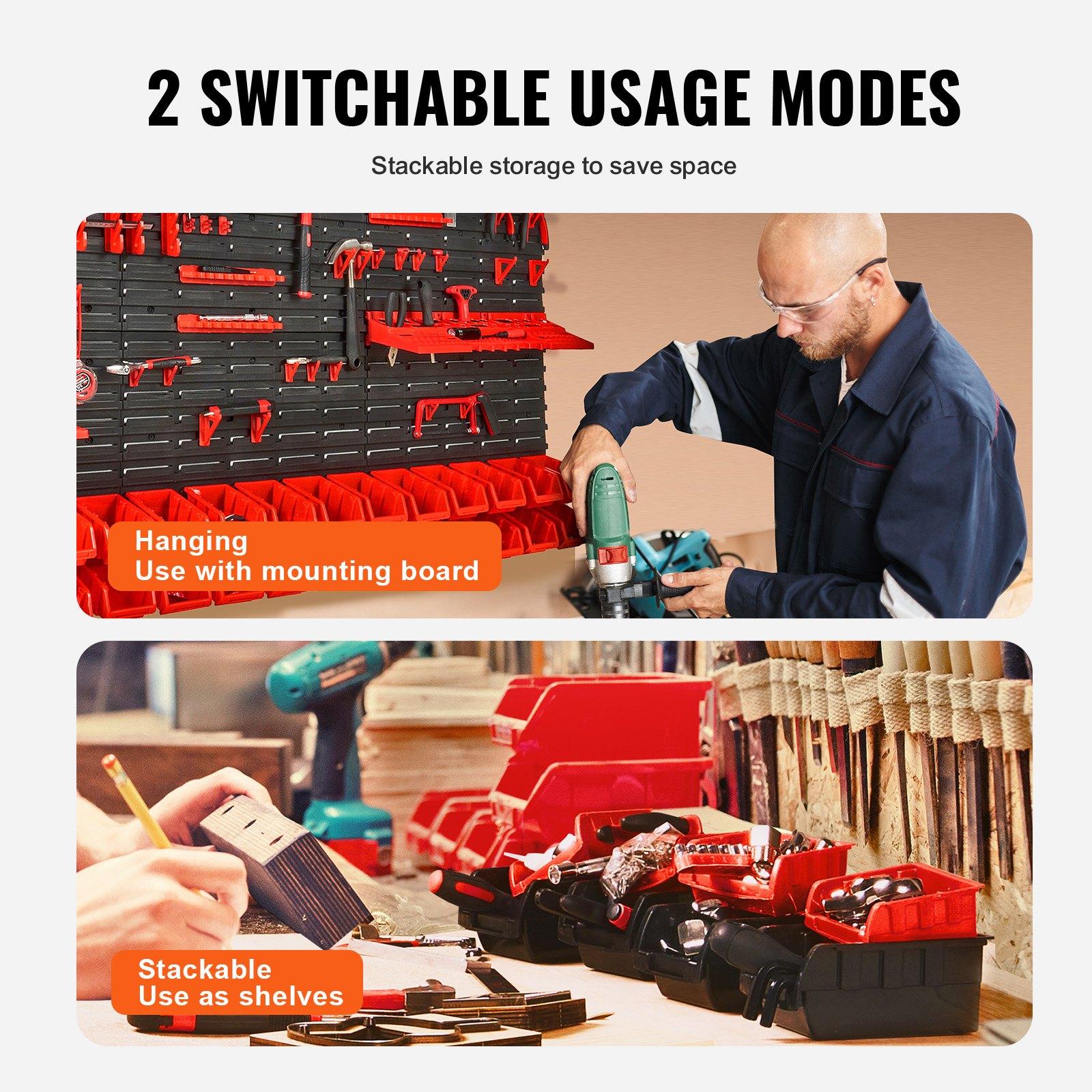 Wall Mounted 30-Bin Plastic Pa - Workshop Tools Holder recension och pris