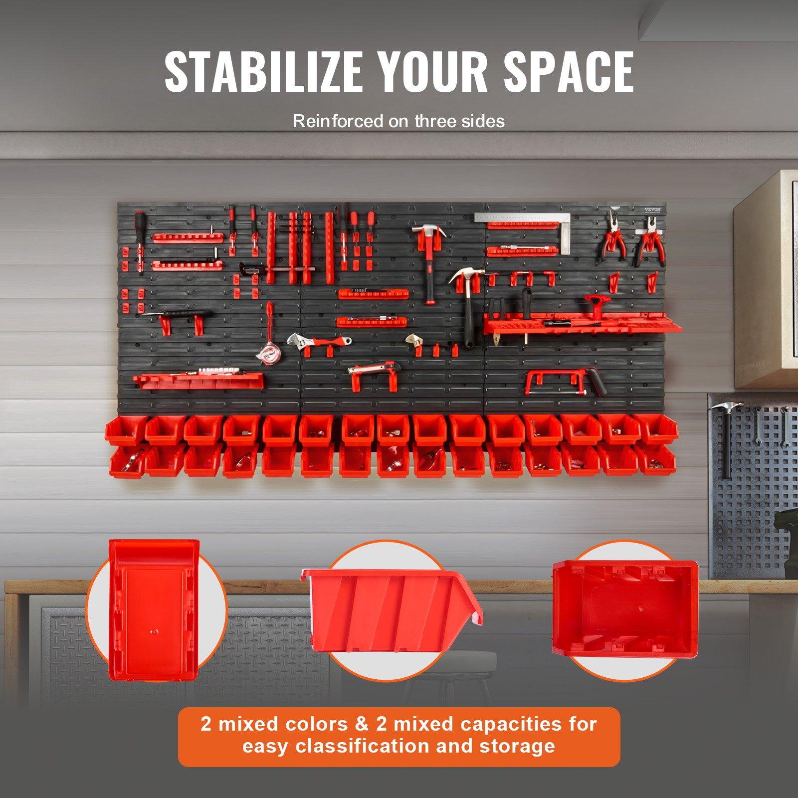 Wall Mounted 30-Bin Plastic Pa - Workshop Tools Holder recension och pris