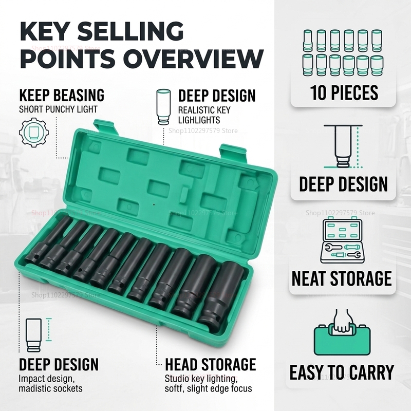 10pcs Socket Wrench Set 8-24mm - Hand Tools In Workshop recension och pris
