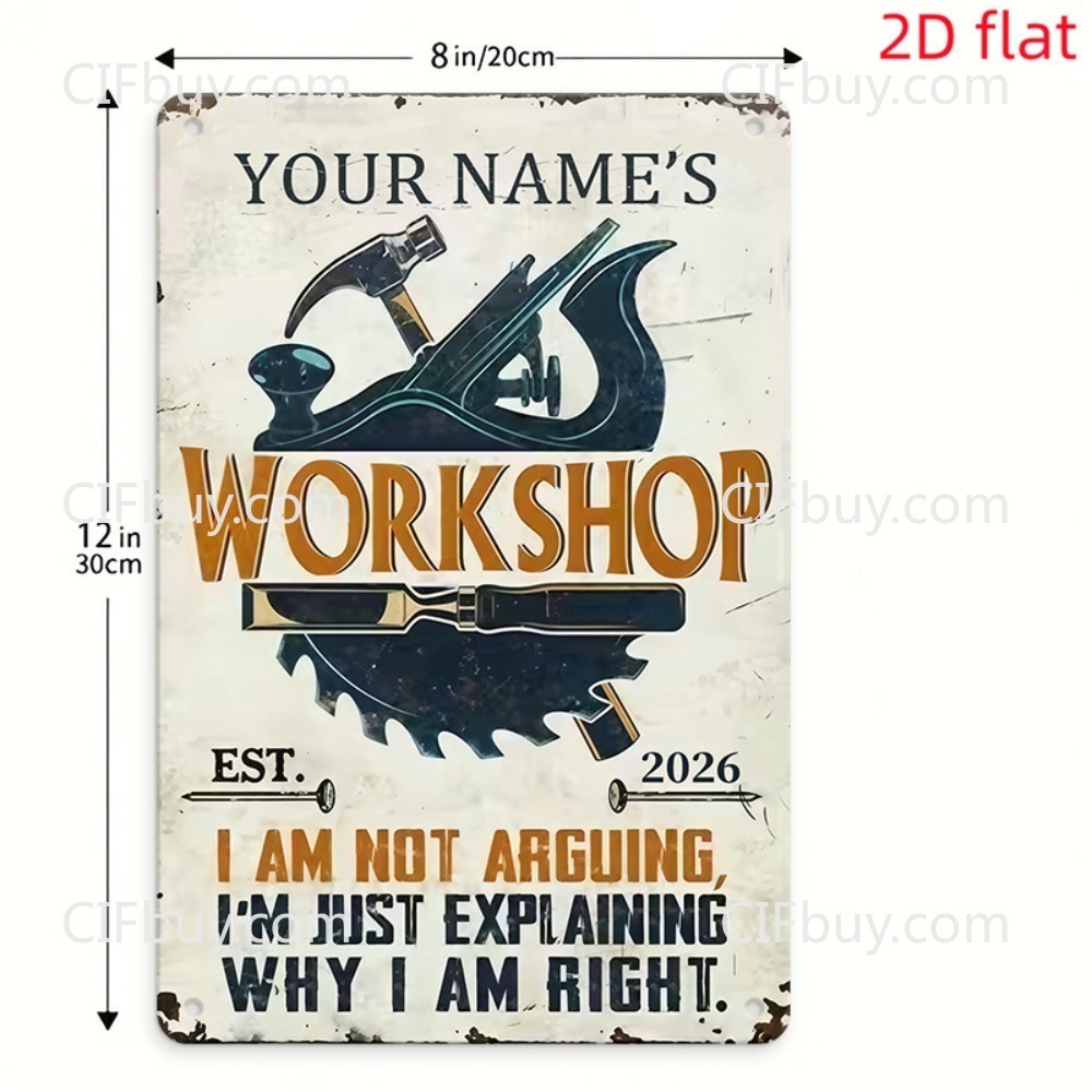 2D Flat Custom Name Workshop C - Workshop Tools With Name recension och pris